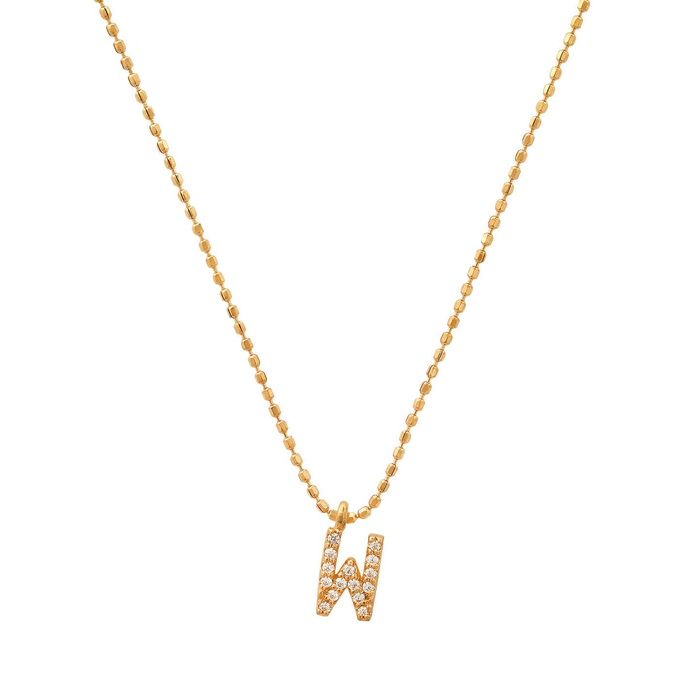 TAI JEWELRY Necklace W Pave Initial Ball Chain Necklace