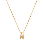 TAI JEWELRY Necklace W Pave Initial Ball Chain Necklace