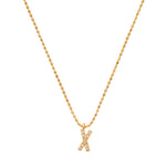 TAI JEWELRY Necklace X Pave Initial Ball Chain Necklace