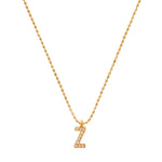 TAI JEWELRY Necklace Z Pave Initial Ball Chain Necklace