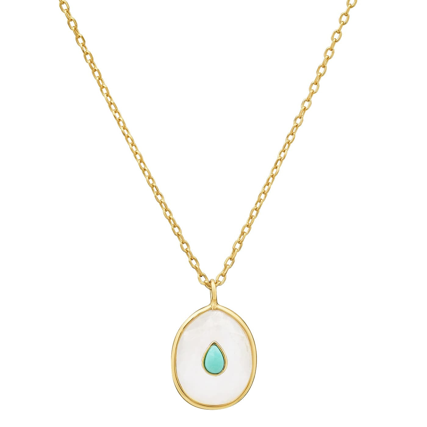 TAI JEWELRY Necklace Pearl and Opal Oval Pendant Necklace