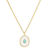 TAI JEWELRY Necklace Pearl and Opal Oval Pendant Necklace