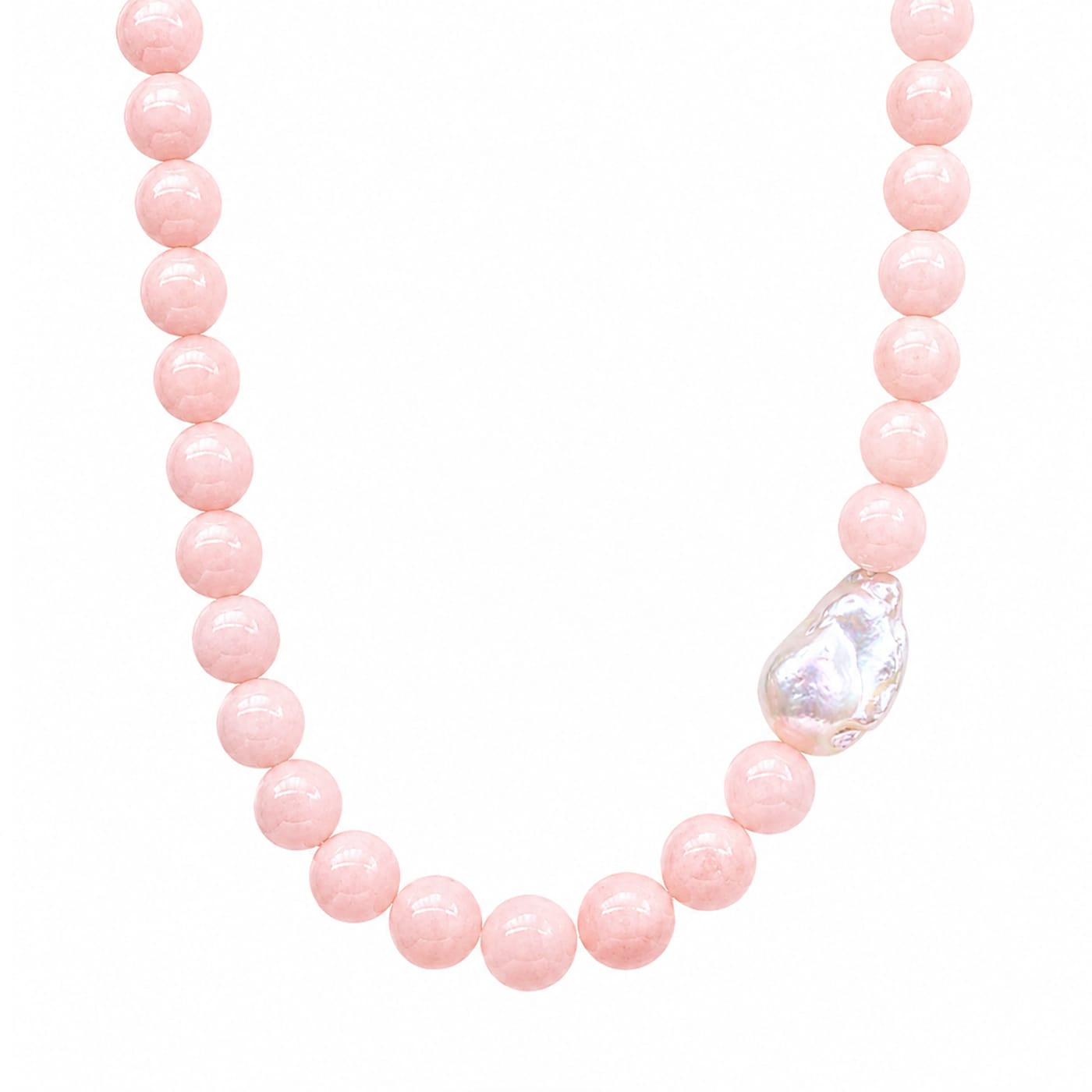 TAI JEWELRY Necklace Pink Gemstone & Baroque Pearl Necklace