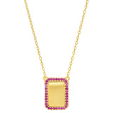 TAI JEWELRY Necklace Pink Ruby Tag Pendant Necklace