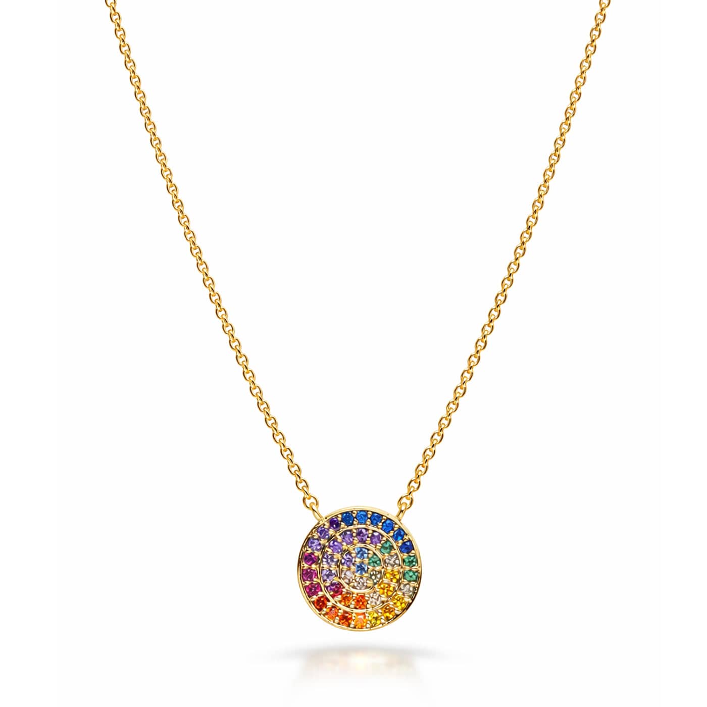 TAI JEWELRY Necklace Radiant Rainbow Circle Pendant
