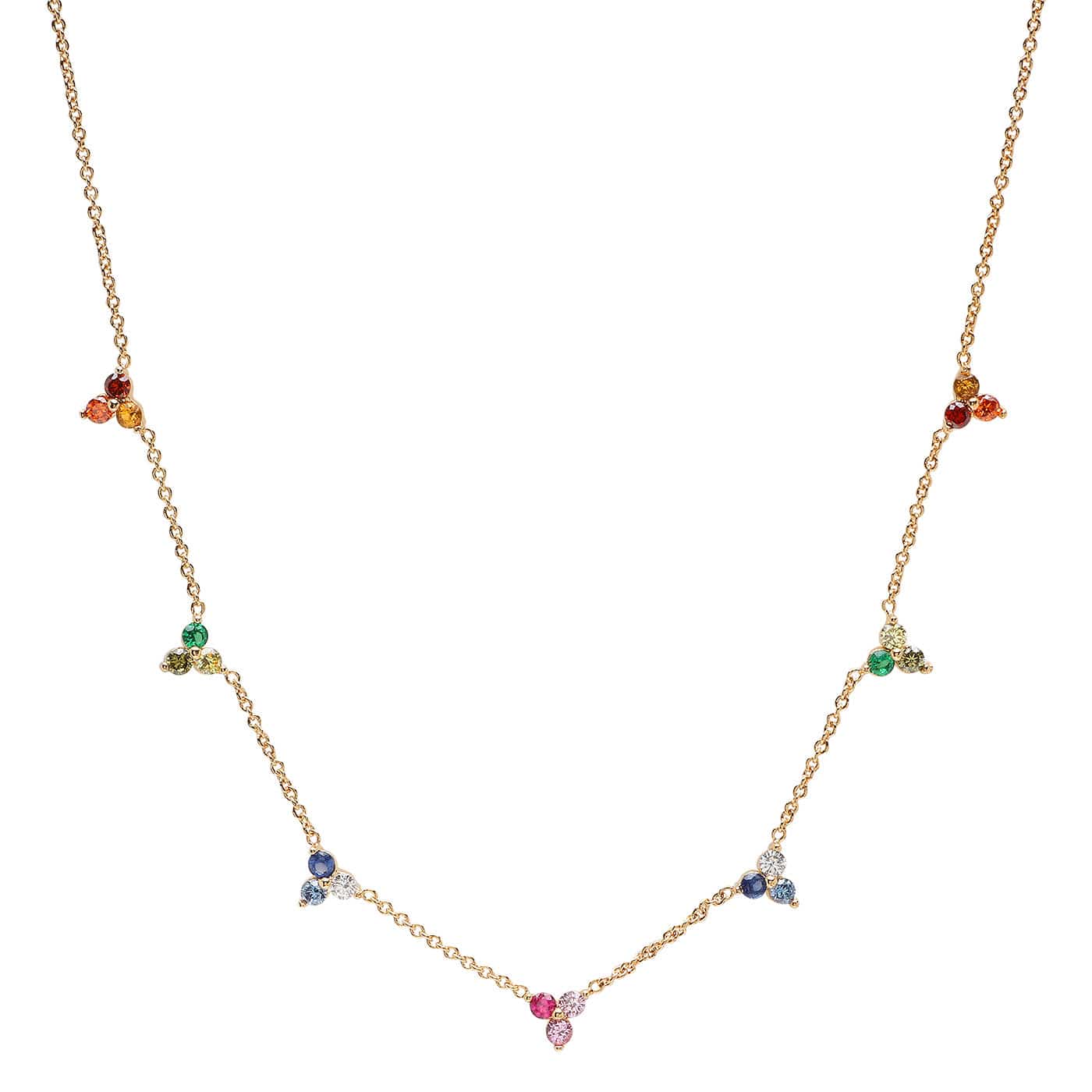 TAI JEWELRY Necklace Rainbow Ombre Cluster Necklace
