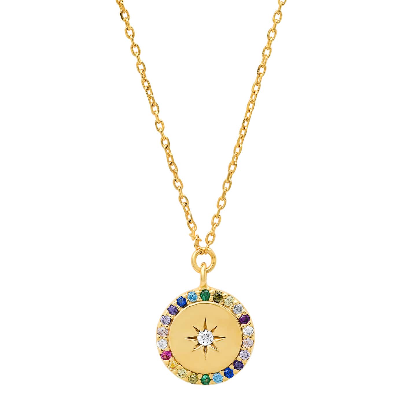 TAI JEWELRY Necklace Rainbow Pendant With Star Center