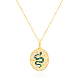 TAI JEWELRY Necklace Serpentine Oval Pendant Necklace