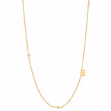 TAI JEWELRY Necklace B Sideways Initial Gold Necklace With CZ Accents