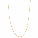 TAI JEWELRY Necklace E Sideways Initial Gold Necklace With CZ Accents