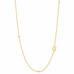 TAI JEWELRY Necklace G Sideways Initial Gold Necklace With CZ Accents