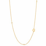 TAI JEWELRY Necklace G Sideways Initial Gold Necklace With CZ Accents