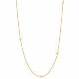 TAI JEWELRY Necklace J Sideways Initial Gold Necklace With CZ Accents