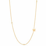 TAI JEWELRY Necklace W Sideways Initial Gold Necklace With CZ Accents