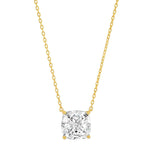 TAI JEWELRY Necklace Gold Vermeil Simple Chain Necklace With Cushion Cut CZ