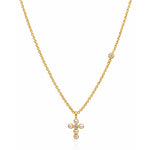 TAI JEWELRY Necklace Simple Chain Necklace With Mini Gold Pearl Cross
