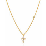 TAI JEWELRY Necklace Simple Chain Necklace With Mini Gold Pearl Cross