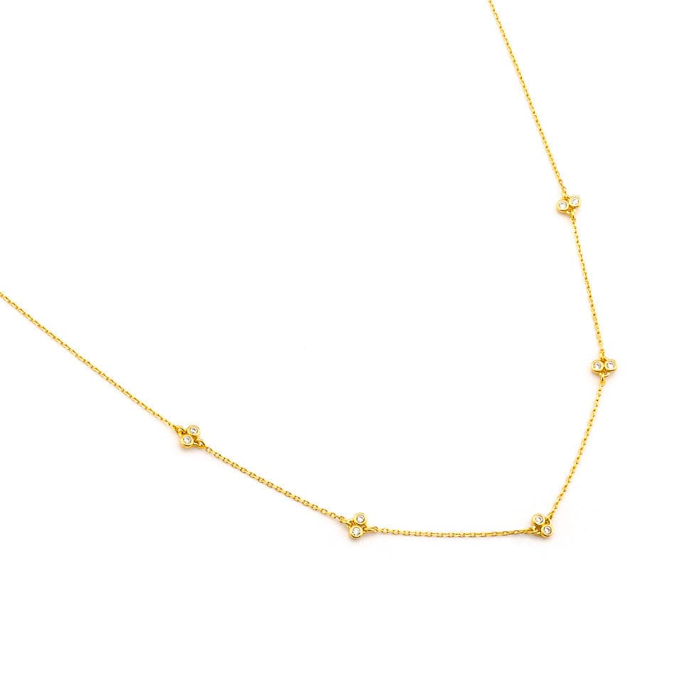 TAI JEWELRY Necklace Simple Chain Necklace With Stationed Czs