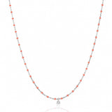 TAI JEWELRY Necklace Sterling Silver Enamel Beaded Necklace With CZ
