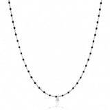 TAI JEWELRY Necklace Sterling Silver Enamel Beaded Necklace with CZ