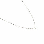 TAI JEWELRY Necklace Sterling Silver Enamel Beaded Necklace With Cz (Black)