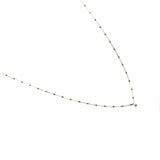 TAI JEWELRY Necklace Sterling Silver Enamel Beaded Necklace With Cz (Gray)