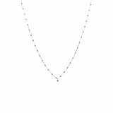 TAI JEWELRY | Sterling Silver Enamel Beaded Necklace With CZ (Gray) | Necklace |