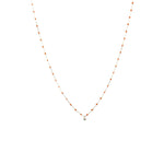 TAI JEWELRY Necklace Sterling Silver Enamel Beaded Necklace With Cz (Orange)