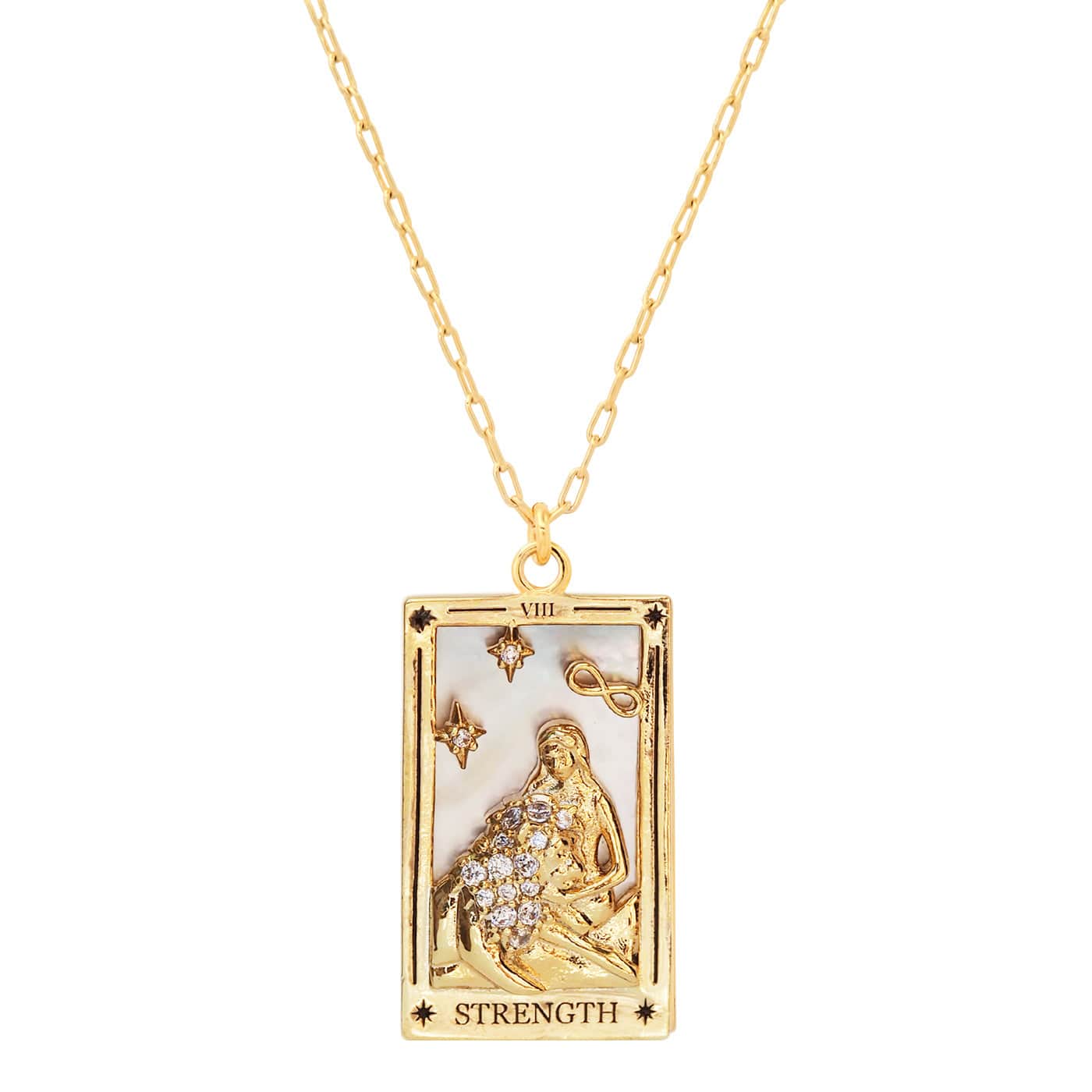 TAI JEWELRY Necklace The Strength Tarot Card Necklace