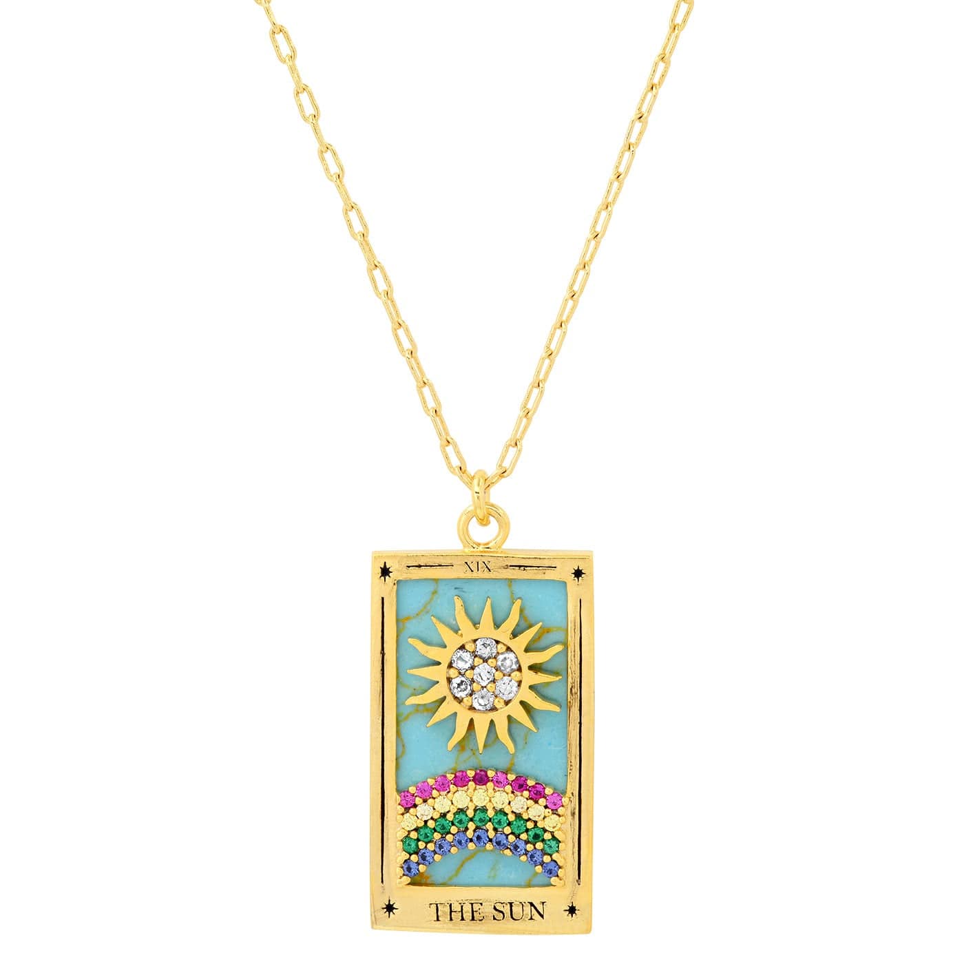 TAI JEWELRY Necklace The Sun Tarot Card Necklace