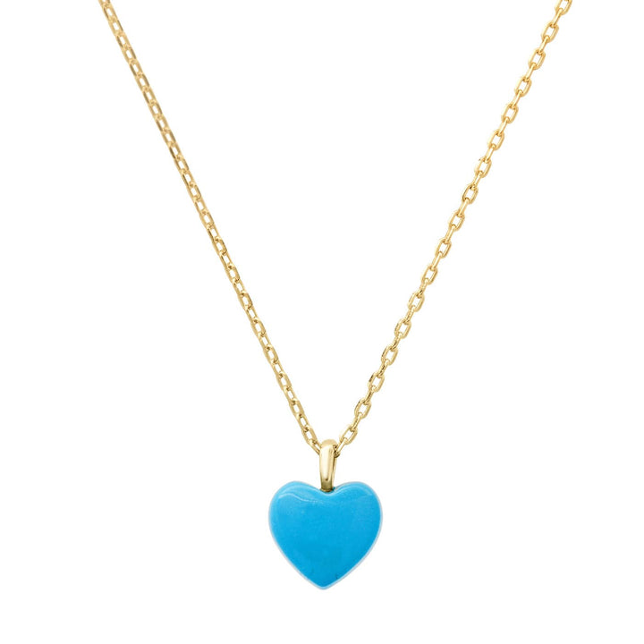 Heart Pendants With Anti Tarnish Chain (Turquoise) main image 1