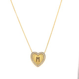 TAI JEWELRY Necklace H Vintage Inspired Heart Initial Necklace