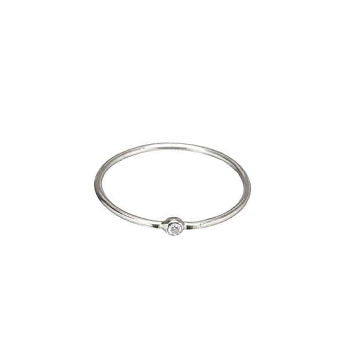 TAI JEWELRY RING Simple Silver Clear Cz Ring