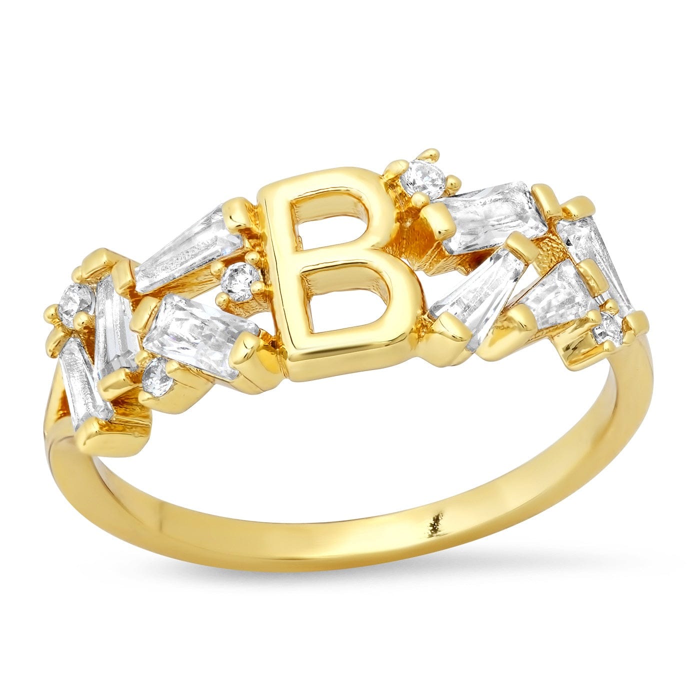 TAI JEWELRY Rings 6 / B Baguette Initial Ring