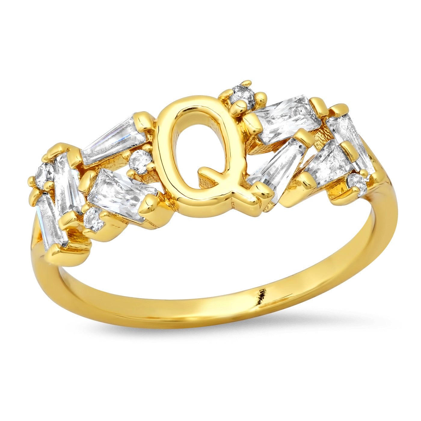 TAI JEWELRY Rings 6 / Q Baguette Initial Ring
