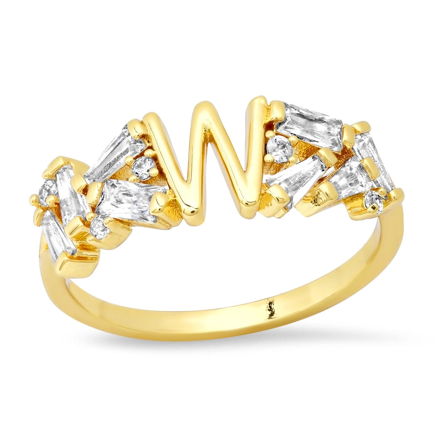 TAI JEWELRY Rings 6 / W Baguette Initial Ring