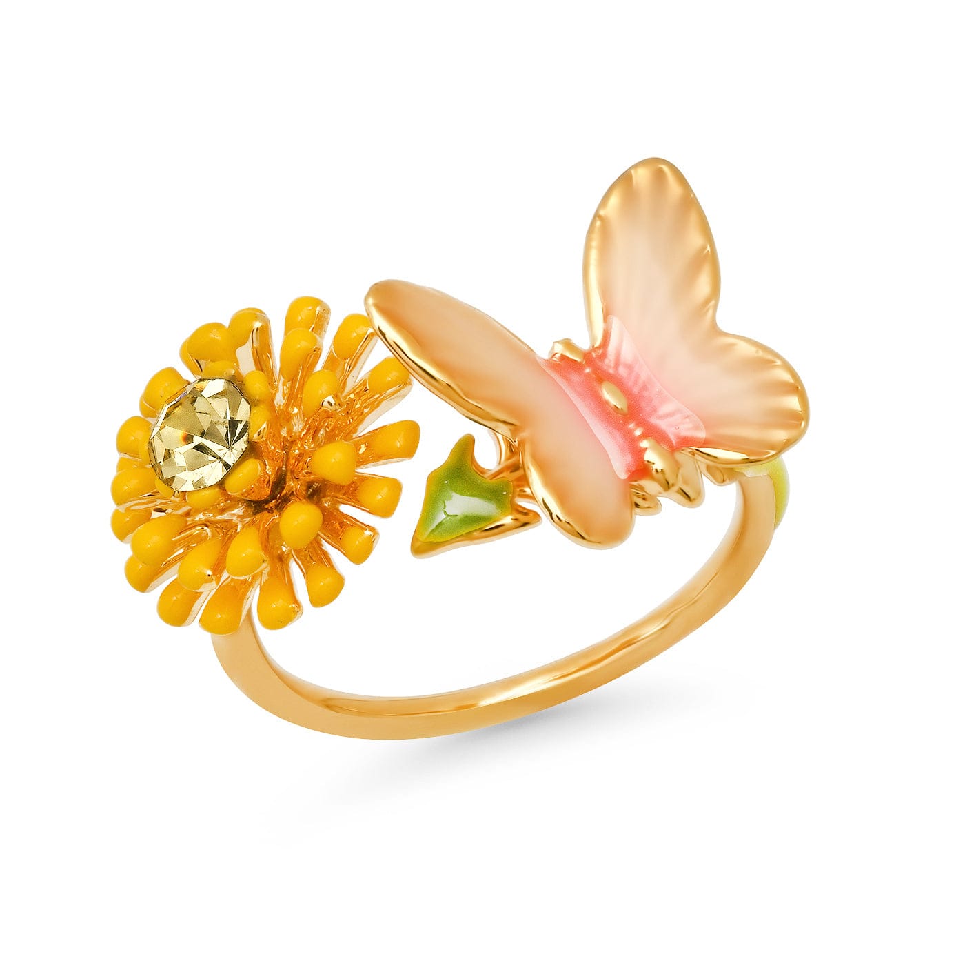 TAI JEWELRY Rings Butterfly and Daisy Open Ring