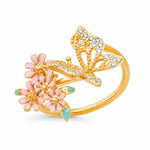 TAI JEWELRY Rings Butterfly and Flowers Cluster Ring