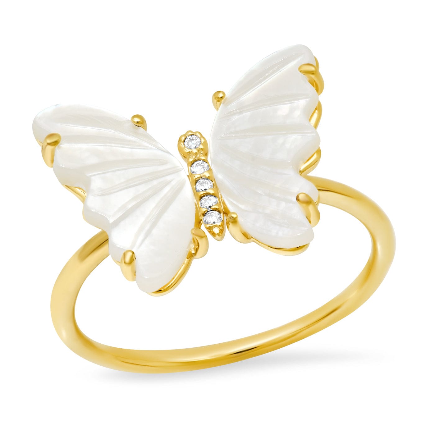 TAI JEWELRY Rings 6 Carved Butterfly Ring