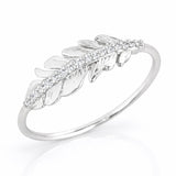TAI JEWELRY Rings Silver / 5 CZ Feather Ring