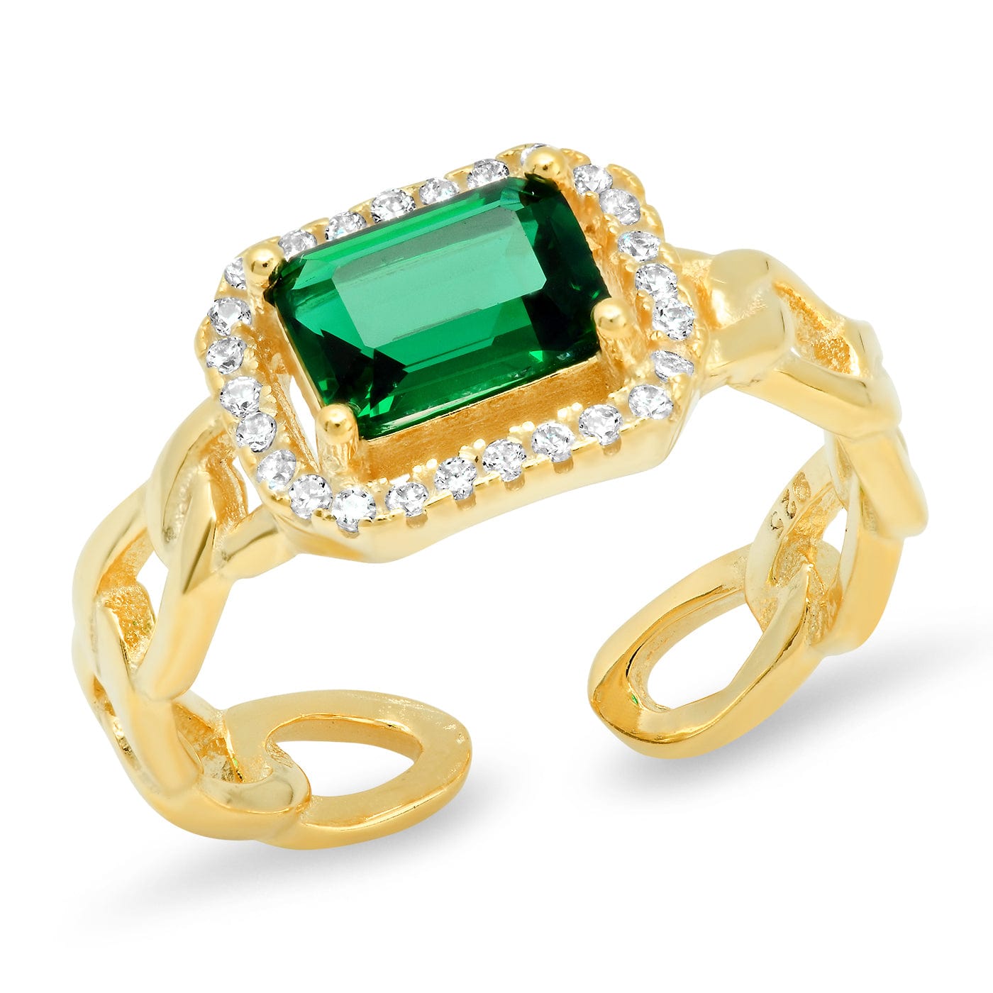 TAI JEWELRY Rings 6 / Gold/Emerald East West Ring