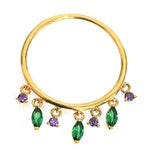 TAI JEWELRY Rings Emerald Marquis Dangle Ring