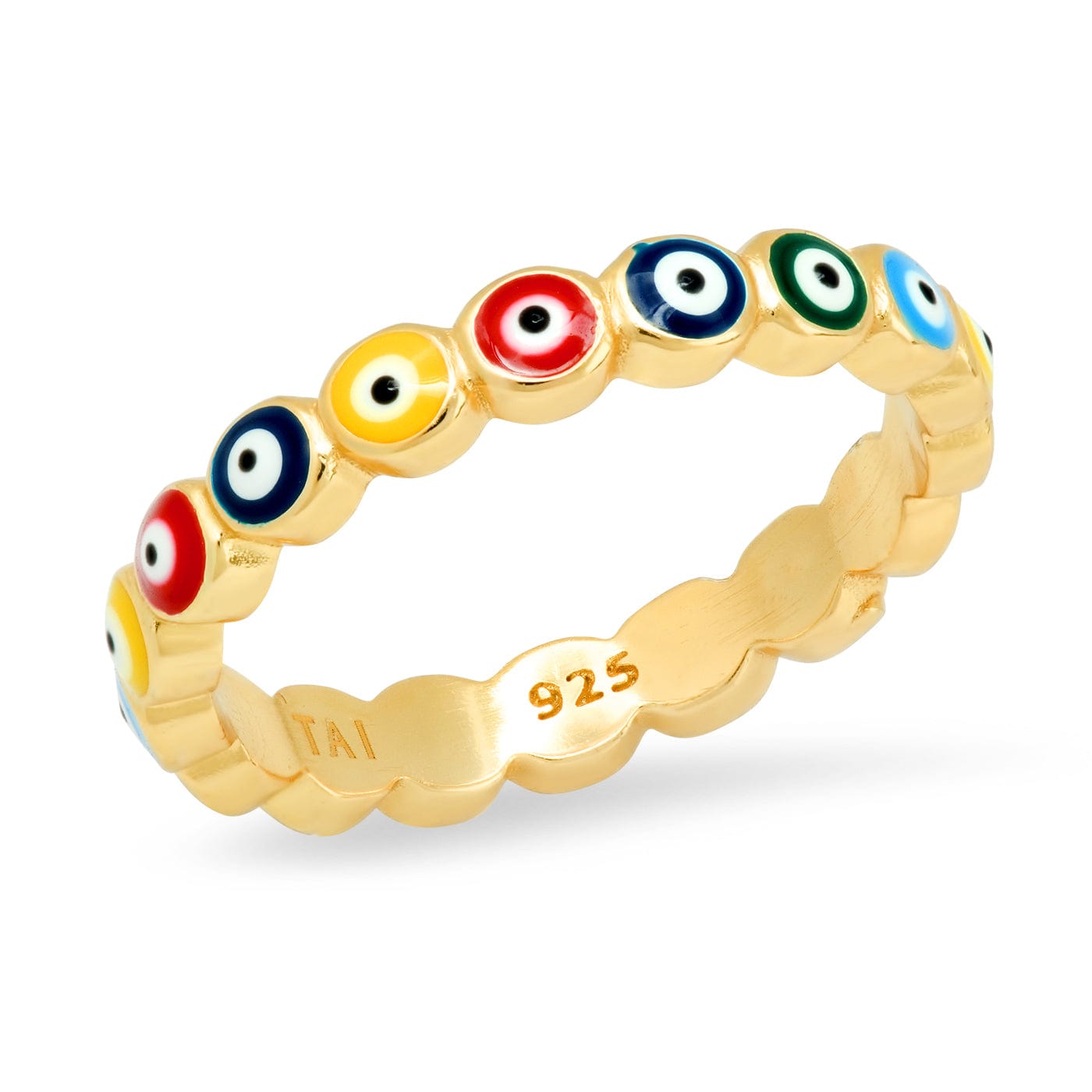 TAI JEWELRY Rings 6 / GV/ Multi Colored Enamel Evil Eye Ring