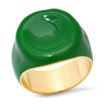 TAI JEWELRY Rings Green Enamel Signet Ring