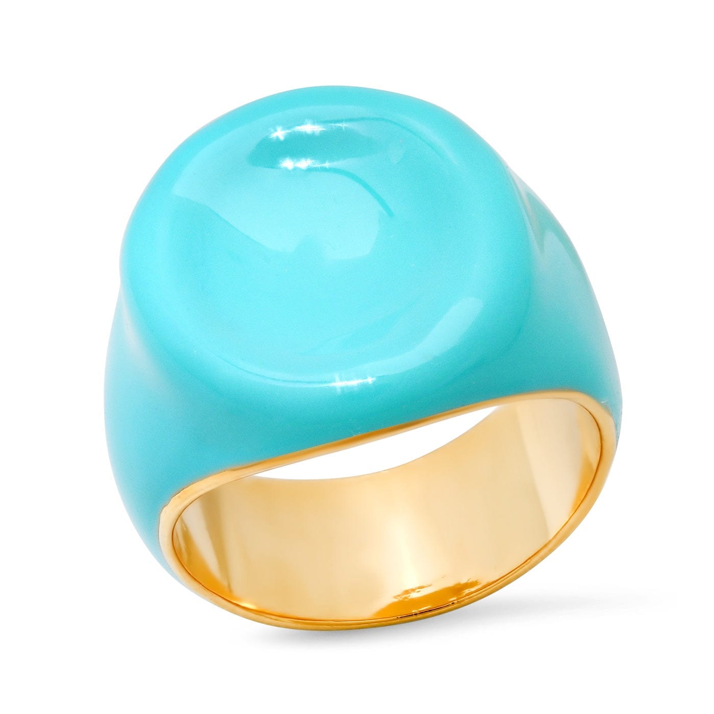 TAI JEWELRY Rings Turquoise Enamel Signet Ring
