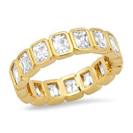 TAI JEWELRY Rings 6 / Clear Eternity Emerald Cut Band Ring
