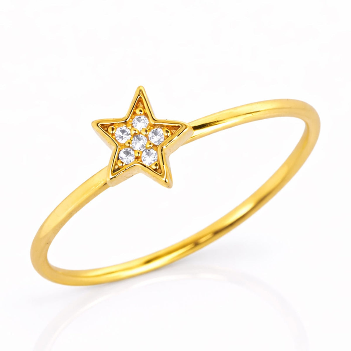 Gold CZ Star Ring – TAI JEWELRY