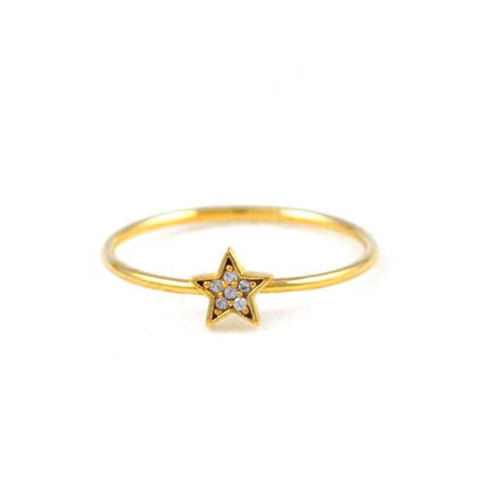 TAI JEWELRY Rings 5 Gold Cz Star Ring