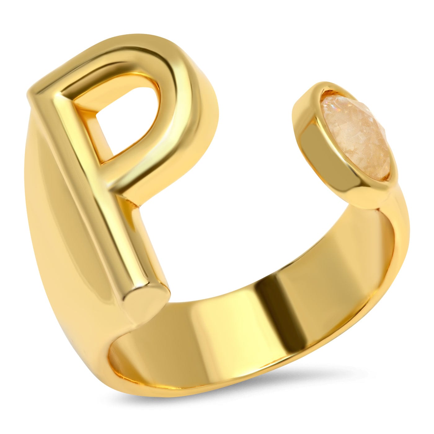 TAI JEWELRY Rings P Initial Wrap Ring