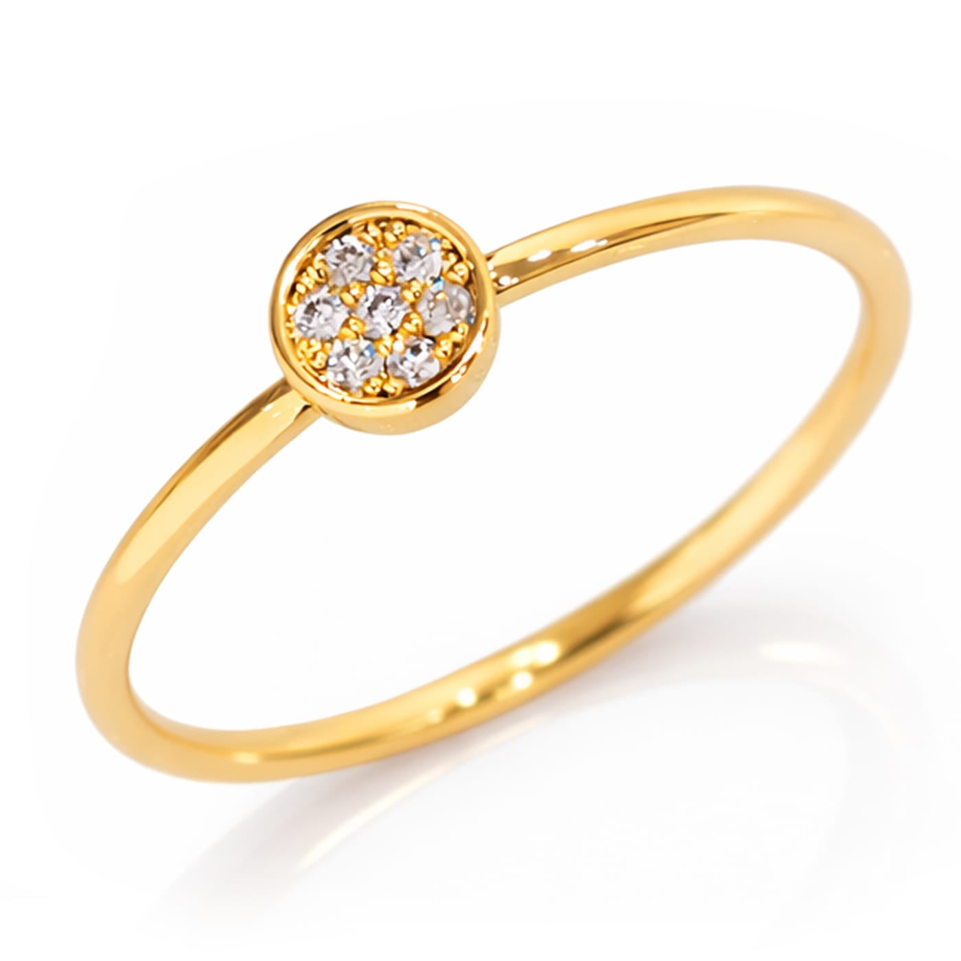 TAI JEWELRY Rings Mini Pave Disc Ring